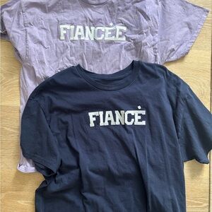 Fiancée Fiance Tshirts for Engaged Couple L and XL